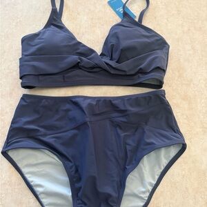Cupshe Deep Blue Bikini Set